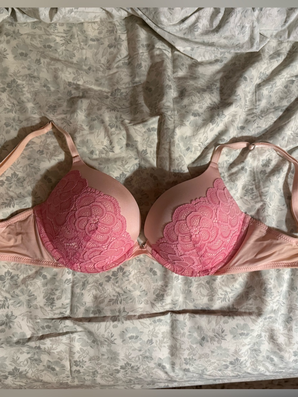 Adore Me Blush Pink Lace Push-Up Bra